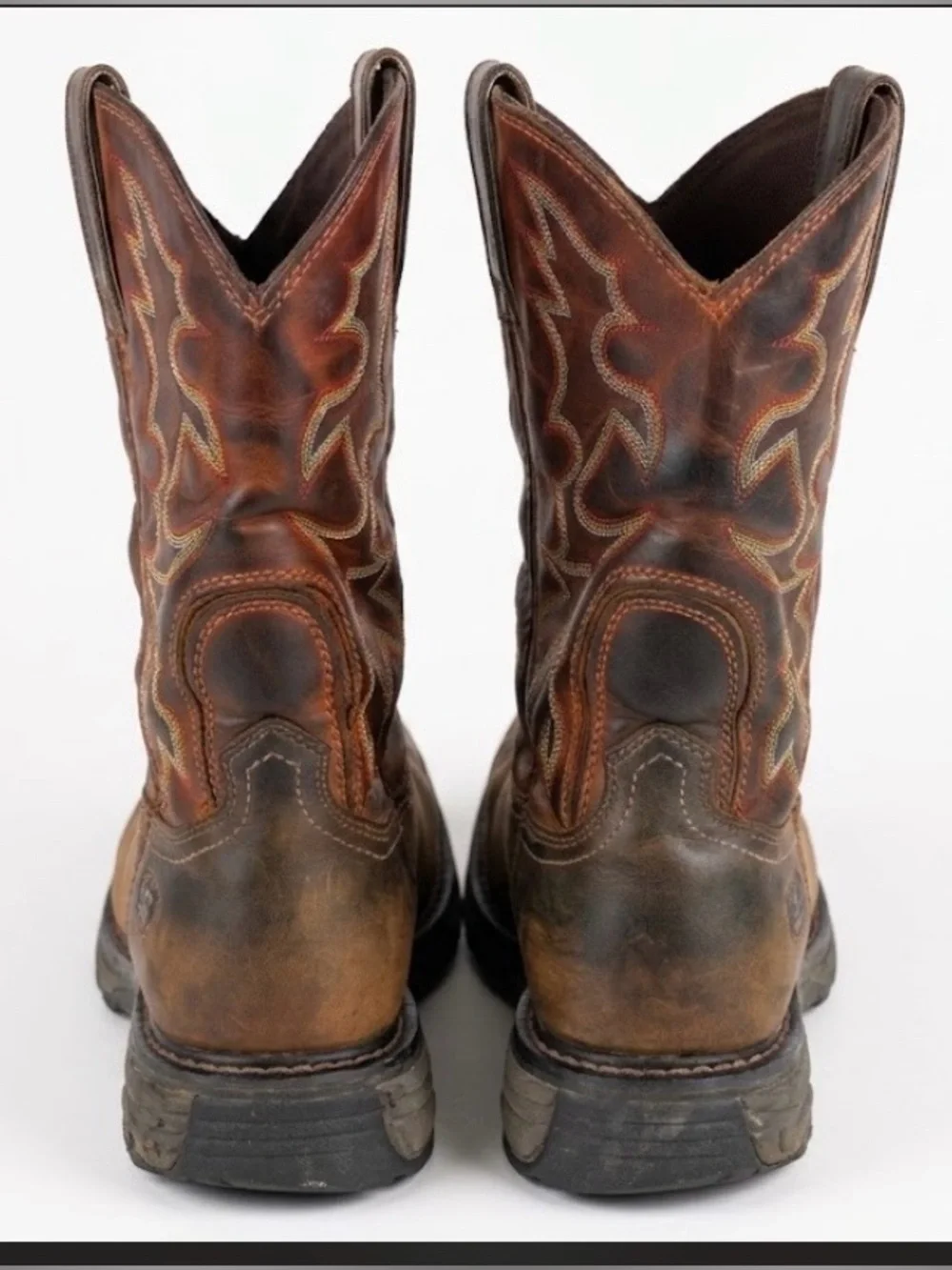 Ariat Brown Leather Western Boots with Dark Fabric Lining size 9.5